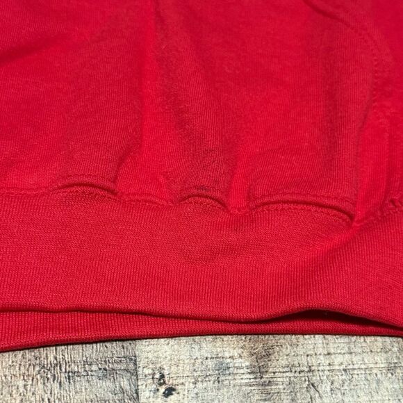 Vintage 90’s Marlboro Logo Red Drawstring Hoodie Sweatshirt Size L - Picture 6 of 13